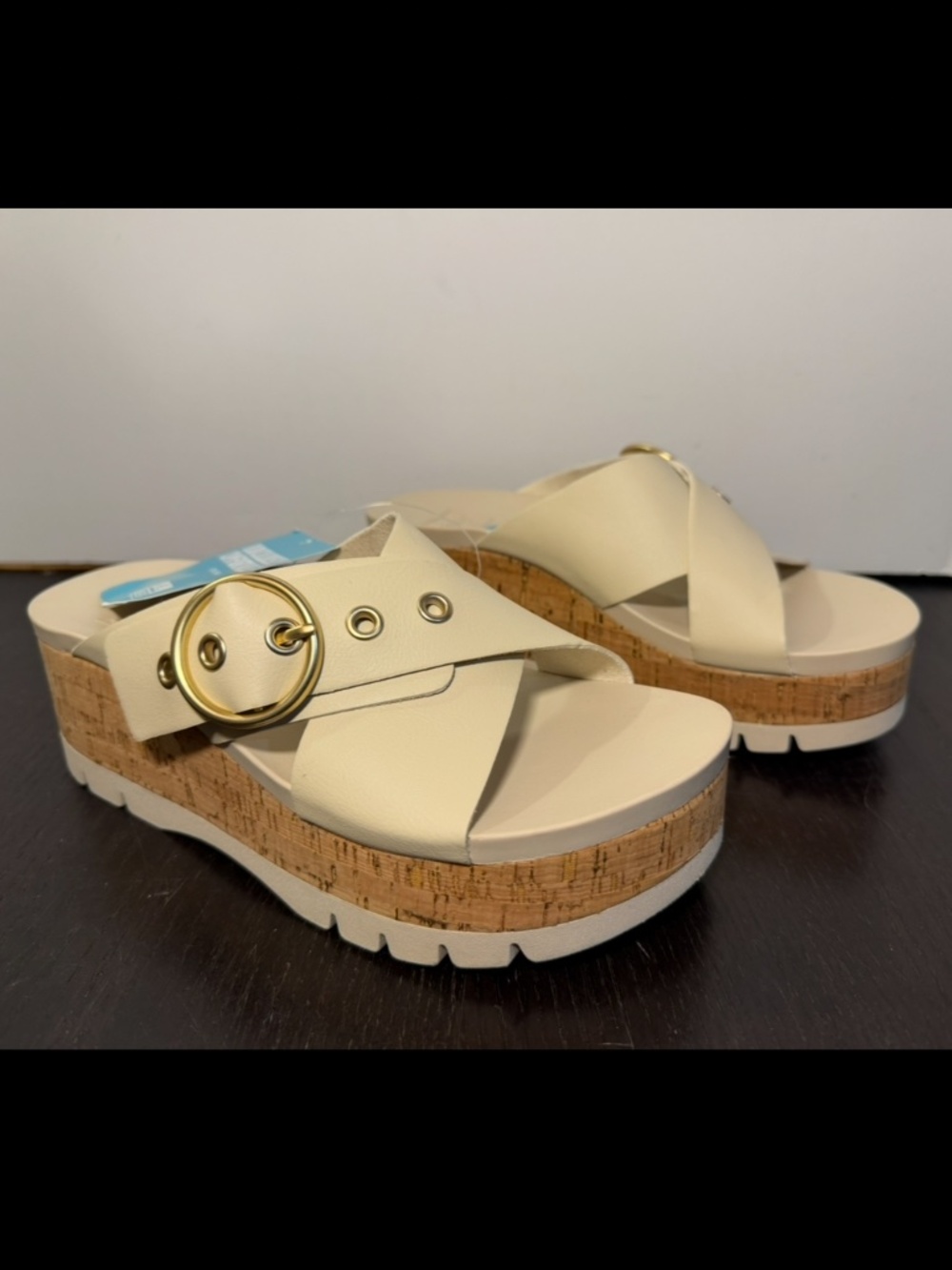 Reef Vista Higher Gia Platform Wedge Slide Sandals Vintage Cork Womans 6M